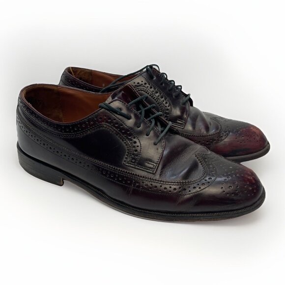 Bostonian Leather Oxford Shoes Men’s Sz 9 Brown/ Red Wine Classic Dress Formal - Picture 1 of 14